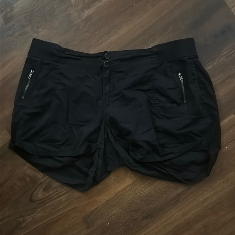 Torrid Black Athletic Shorts with Zipper Pockets